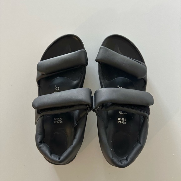 NEW? Birkenstock Papillio Theda Wedge Sandals Black 39 8-8.5 Chunky - Picture 3 of 8